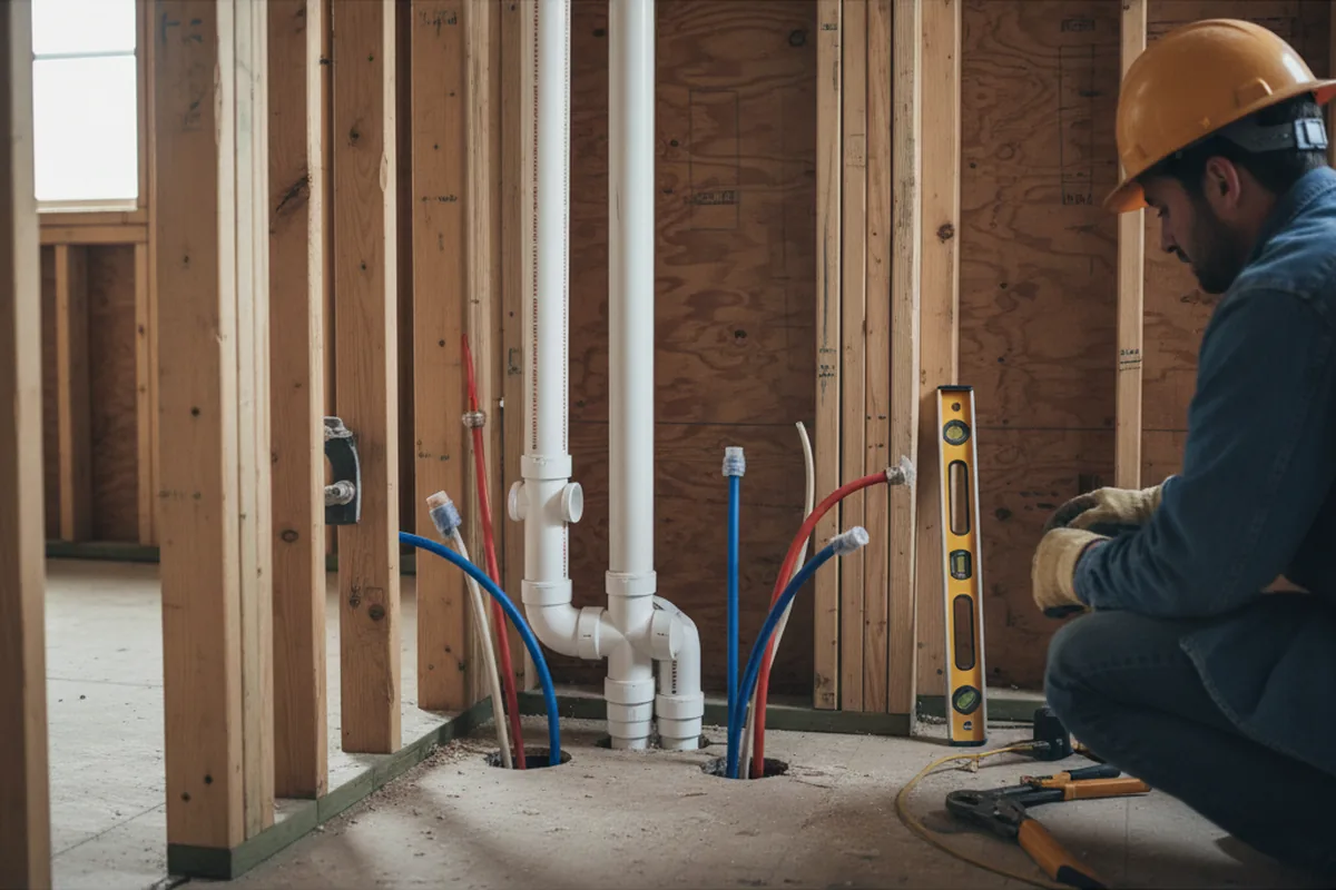 Drain and supply rough-in during Toilet Repair and Installation in Walnut Bottom